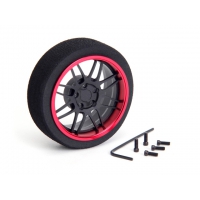 HIROSEIKO Alloy Steering MF Wheel (Flat Black + Red)(8-Spoke)
